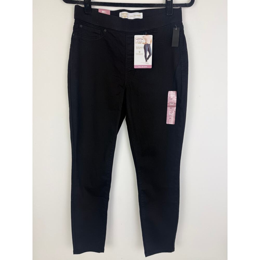 NWT Levi Strauss Signature Womens Pull-On Skinny Totally Shaping Black Pants 8S